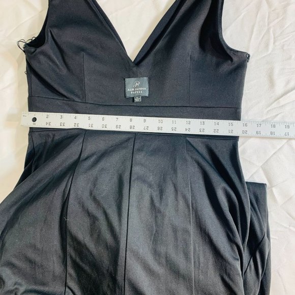 Adrianna Papell Women's Dress Size 2 Black Crepe Satin Bow Back Long Gown 6 - Picture 10 of 10